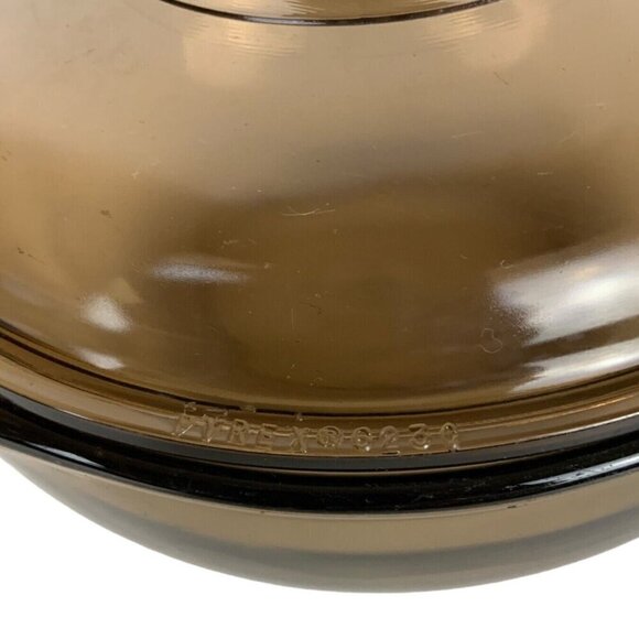 Corning Vision Pyrex 1.5L Round Casserole Dish Amber Glass 023 623 Vintage 70s - Picture 10 of 12
